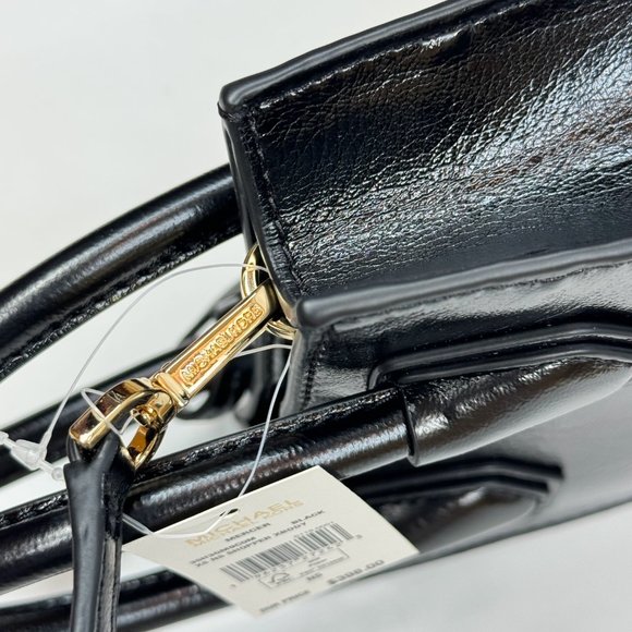 Michael Kors Mercer XS North South MINI Satchel Crossbody Bag Patent Black - Picture 9 of 10